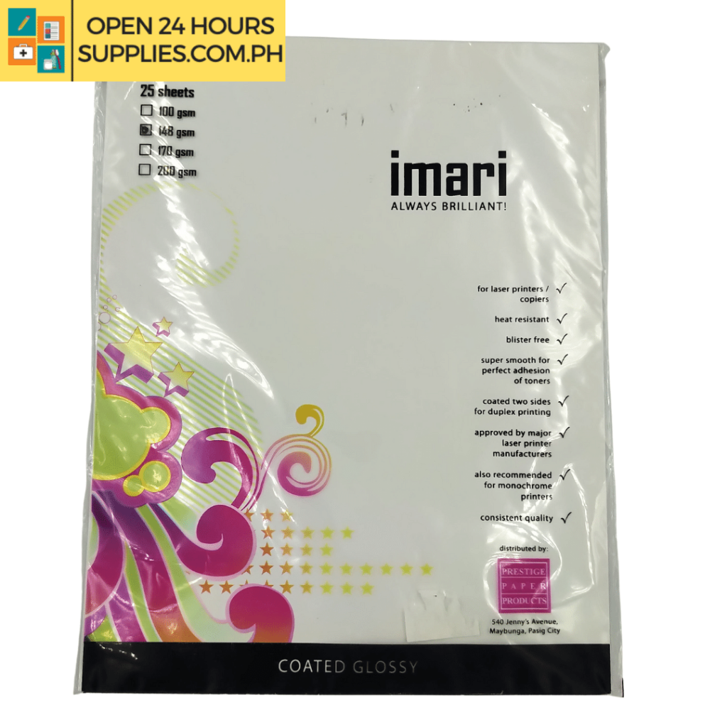 Imari Coated Glossy 8.5 x 11 148 GSM 25 Sheets Supplies 24/7 Delivery