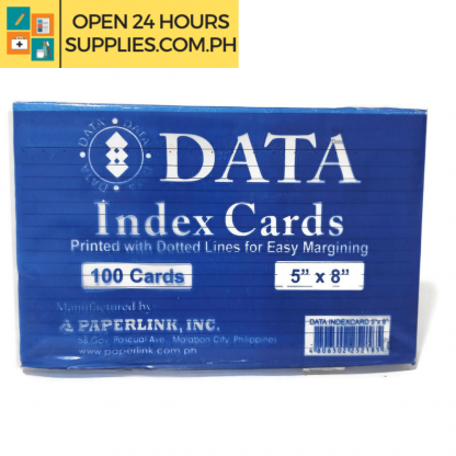 A photo of Index Card - Data - 5x8 inches 100 Sheets