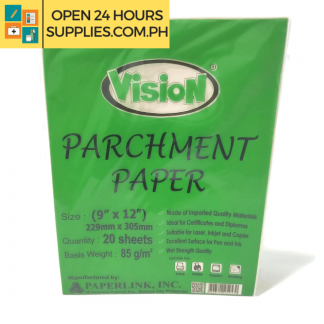 A photo of Vision Parchment Paper 229 x 305 mm 20 Sheets - Cream