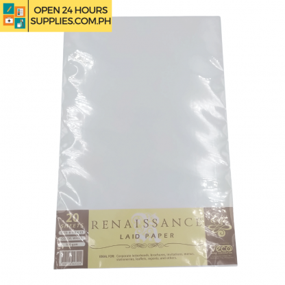 A photo of Renaissance Laid Paper 8 1/2 x 13 White 100gsm