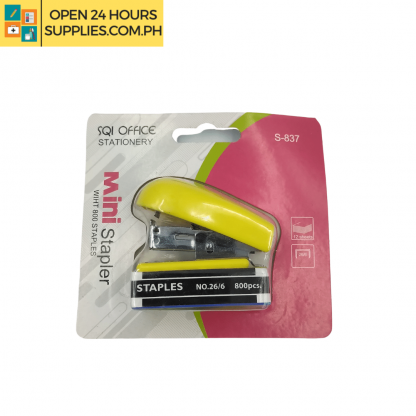 A photo of SQI Office Mini Stapler With Staple - Yellow
