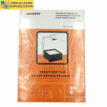 A photo of Superfax Acetate Overhead Projector Transparency Film For Plain Paper Copier A4 210 x 297 0.1 mm 100 Sheets