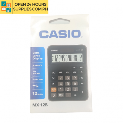 A photo of Casio Calculations MX -12B -BK Extra Large Display - Black