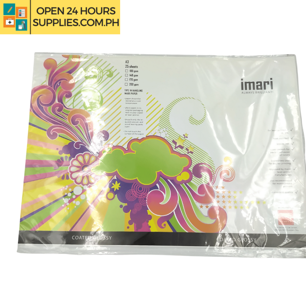 Glossy Paper (Imari) Coated Glossy A3 148 gsm 25 Sheets Supplies 24/7
