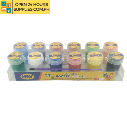 A photo of HBW Washable Poster Color 25G - 1 Set