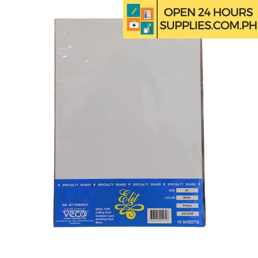 Elit Specialty Board - Vellum A4 220 gsm 10 Sheets White | Pale cream ...
