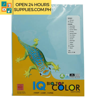 A photo of Biotop Color 8.5 x 11 80gsm 1O Sheets - Ice Blue