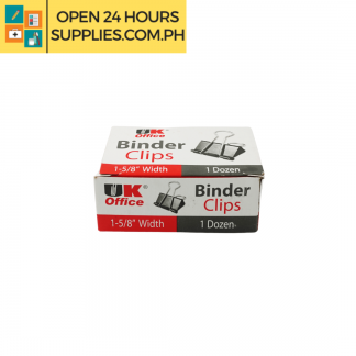 A photo of Binder Clips - UK Office 1-5/8" width size 12 pcs per box