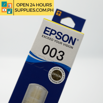 A close up photo of Epson 003 Ink Yellow