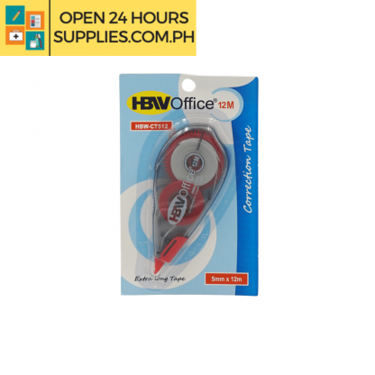 A photo of HBW Office 5mm 12m Correction Tape Red