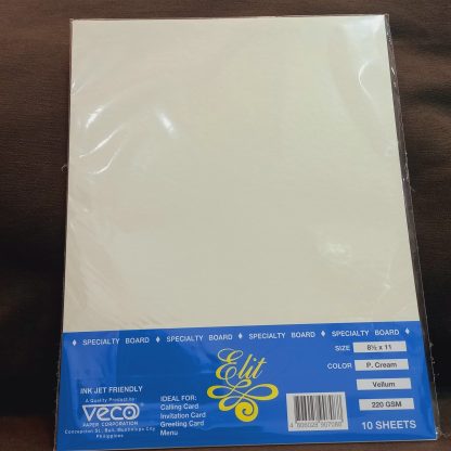 Vellum Board (Elit) Specialty Board s:A4 t:220gsm q:10s c:Pale Cream