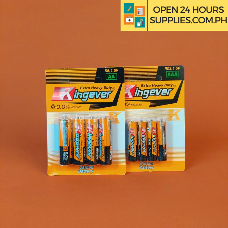 Batteries (Kingever) AAA or AA battery 4s EXTRA HEAVY DUTY Carbon