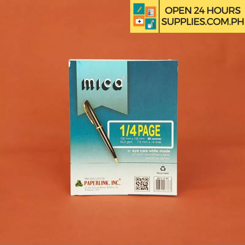 Pad Paper Mica Quiz Pad 1 4 Size 100 Mm X 125 Mm 80 Leaves 60 Gsm 