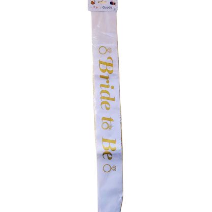 Bride to be Sash - Gold and White for wedding - Image 5