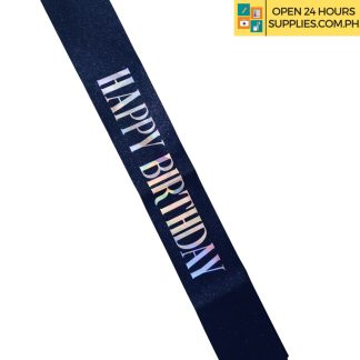 Happy Birthday Sash Glittery Black P-1234