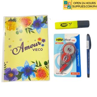 Veco College Essential Pack (1 Binder Notes, 1 Ballpen, 1 Correction Tape, 1 Highlighter)