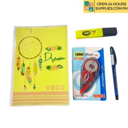 Veco College Essential Pack (1 Binder Notes, 1 Ballpen, 1 Correction Tape, 1 Highlighter) - Image 3