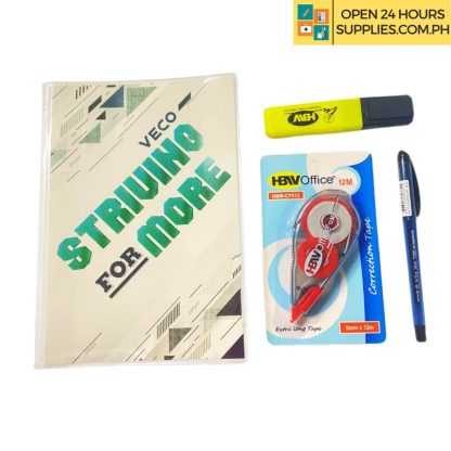 Veco College Essential Pack (1 Binder Notes, 1 Ballpen, 1 Correction Tape, 1 Highlighter) - Image 2