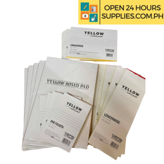 VECO Yellow Pad Bundle 4 Sizes - 1/4, Crosswise, Lengthwise & Whole