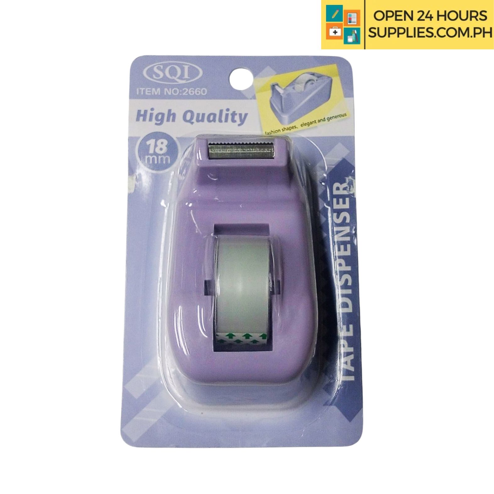 SQI Tape Dispenser with Transparent Tape 7.5mx18mm 2660 - Image 2