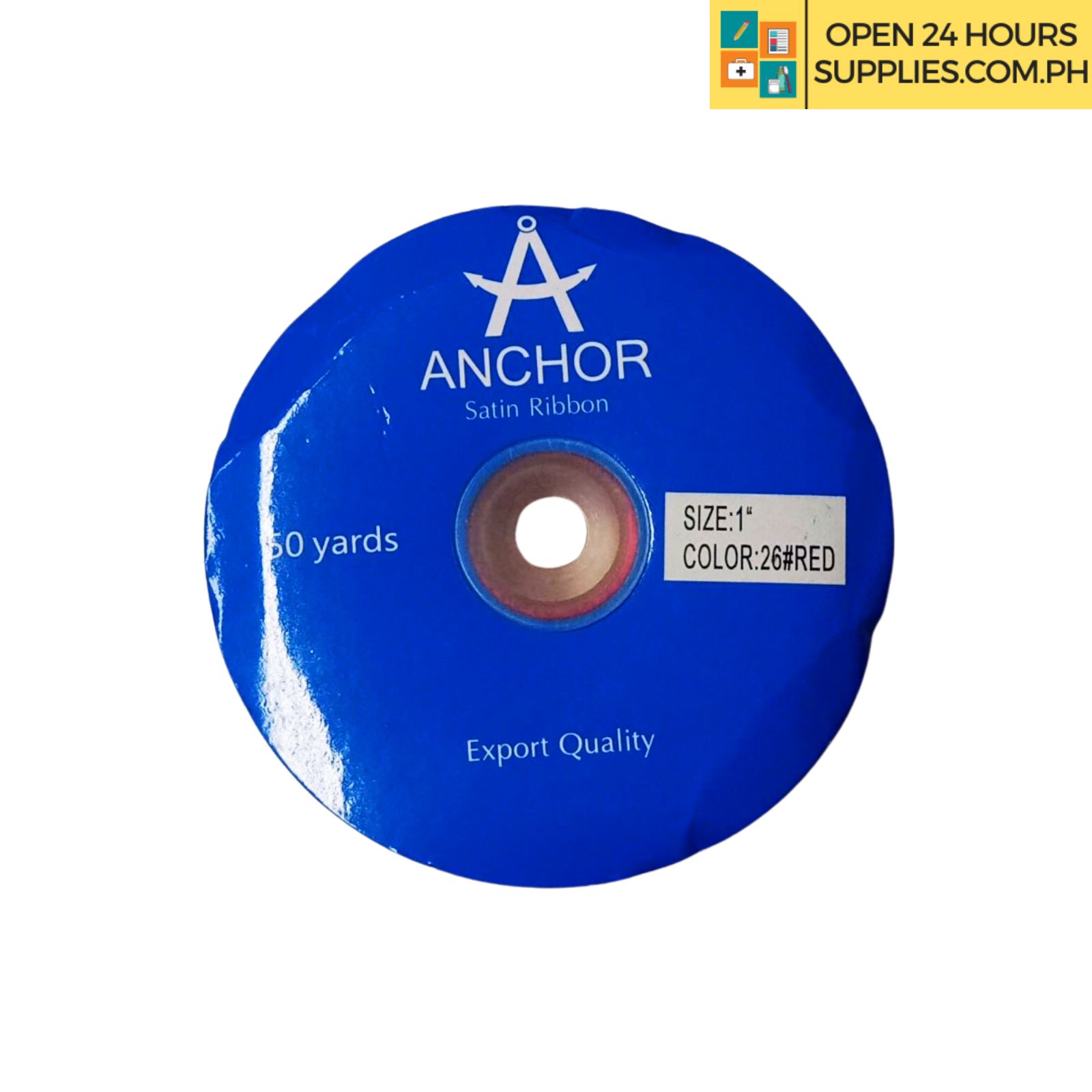 Anchor Red Ribbon 1 inch 50 yards - Image 3