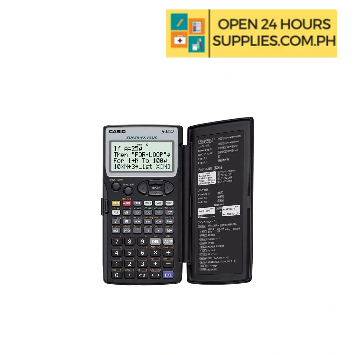 Function Casio Casio fx-5800P Programmable Scientific Calculator - Supplies.com.ph